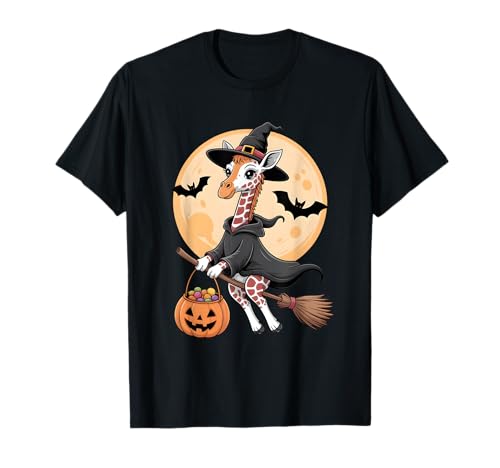 Giraffe Hexenhut Kürbis Halloween Kostüm Herren Damen Kinder T-Shirt Giraffe Hexenhut Kürbis Halloween Kostüm Herren Damen Kinder T-Shirt von Giraffe Lover Halloween Party Wear