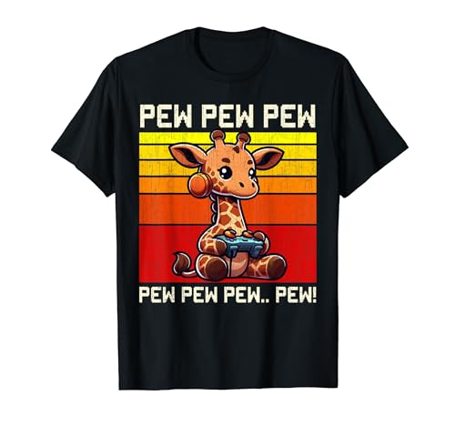 Giraffe Gamer Pew Lustige Videospiele Vintage Jungen Männer Mädchen T-Shirt Giraffe Gamer Pew Lustige Videospiele Vintage Jungen Männer Mädchen T-Shirt von Giraffe Lovers byAxisone