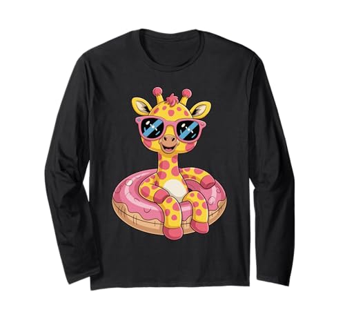 Niedliche Giraffe im Urlaub Grafik Sommer für Kinder Mädchen Langarmshirt Niedliche Giraffe im Urlaub Grafik Sommer für Kinder Mädchen Langarmshirt von Giraffe On Vacation Graphic Summer Design