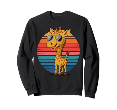 Retro Giraffe in Sonnenbrille Giraffe Vintage Style Herren Damen Sweatshirt von Giraffe Retro Style Design