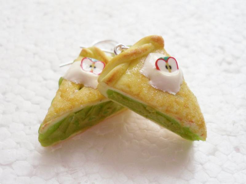 Apfelkuchen Ohrringe. Fimo von GiraffesKiss
