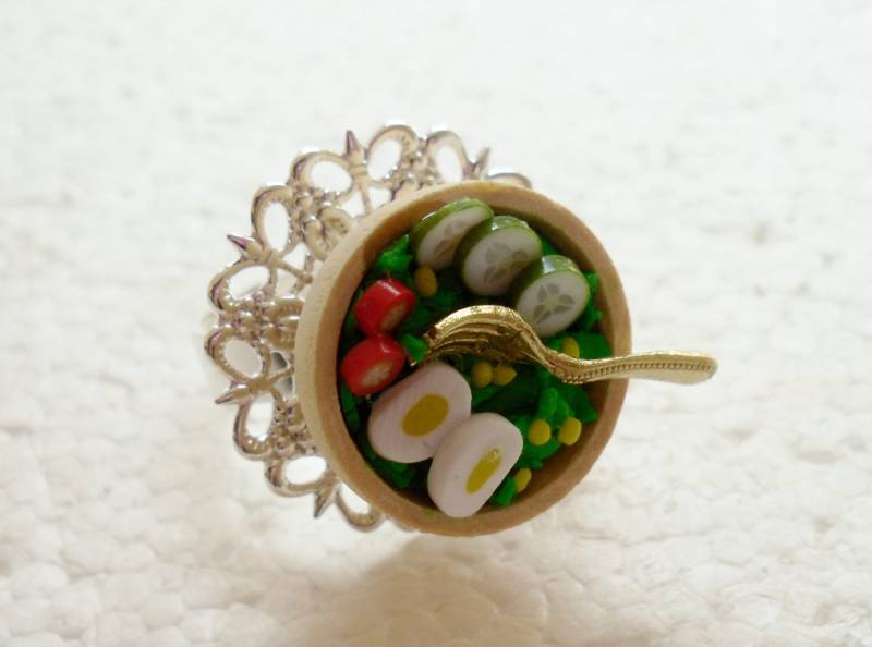 Garten Salat Ring. Polymer Clay von GiraffesKiss