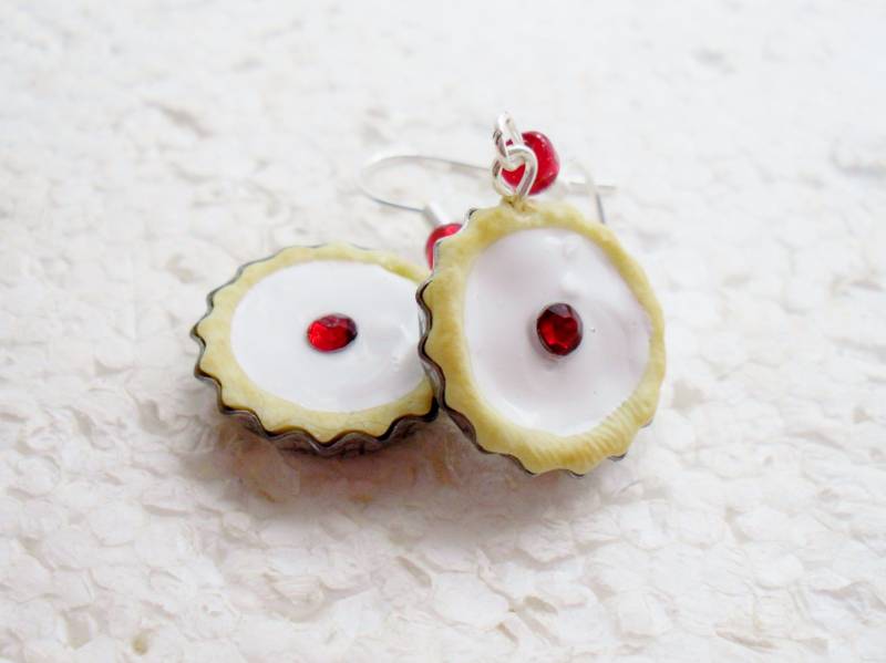 Kirsche Bakewell Ohrringe. Fimo von GiraffesKiss