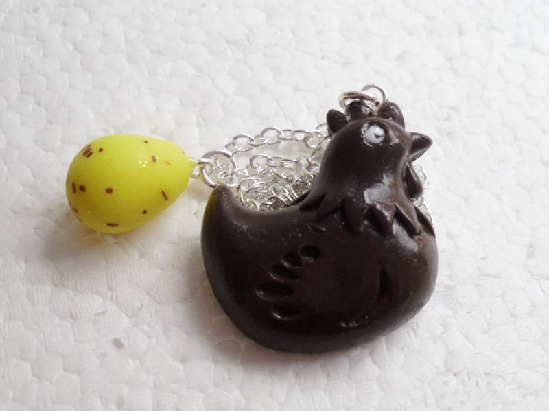 Schokolade Henne Anhänger. Polymer Clay von GiraffesKiss