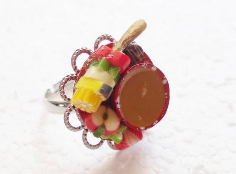 Schokoladen-Fondue-Ring. Polymer Clay von GiraffesKiss