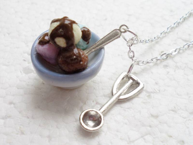 Schüssel Eis Anhänger. Fimo von GiraffesKiss