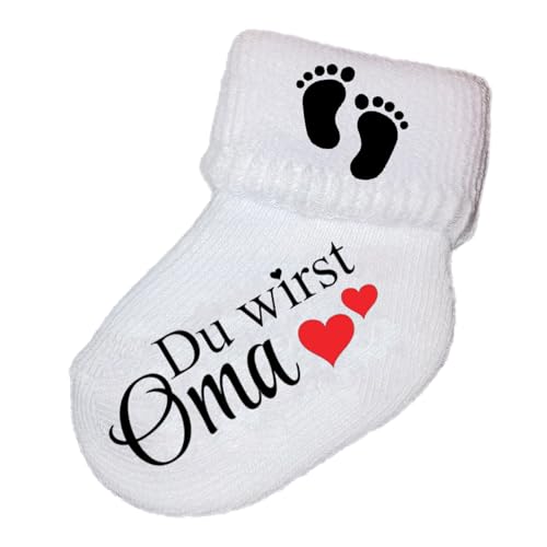 Girahlutions Baby Verkündung Schwangerschaft Babysocke Söckchen Wir werden Eltern Du wirst Papa Oma Opa Tante Onkel Großeltern Du wirst Oma von Girahlutions