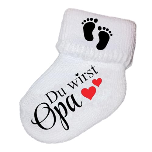 Girahlutions Baby Verkündung Schwangerschaft Babysocke Söckchen Wir werden Eltern Du wirst Papa Oma Opa Tante Onkel Großeltern Du wirst Opa von Girahlutions