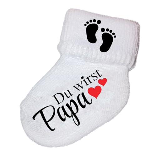 Girahlutions Baby Verkündung Schwangerschaft Babysocke Söckchen Wir werden Eltern Du wirst Papa Oma Opa Tante Onkel Großeltern Du wirst Papa von Girahlutions