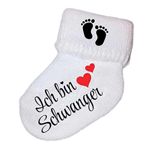 Girahlutions Baby Verkündung Schwangerschaft Babysocke Söckchen Wir werden Eltern Du wirst Papa Oma Opa Tante Onkel Großeltern Ich bin Schwanger von Girahlutions