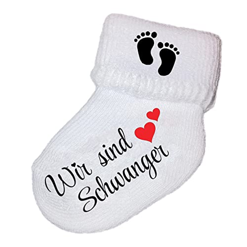 Girahlutions Baby Verkündung Schwangerschaft Babysocke Söckchen Wir werden Eltern Du wirst Papa Oma Opa Tante Onkel Großeltern Wir sind Schwanger von Girahlutions
