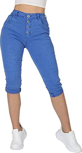 Giralin Damen Caprihosen Bequeme Baggy Freizeithosen Skinny Fit Regular Waist 5-Pocket-Style Hosen 200736 Blau 36 von Giralin