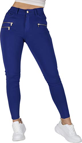 Giralin Damen Hosen Casual Jeggings 5-Pocket-Style FreizeitHigh Waist Zipper Reißverschluss High Stretch 200322 Blau 36 von Giralin