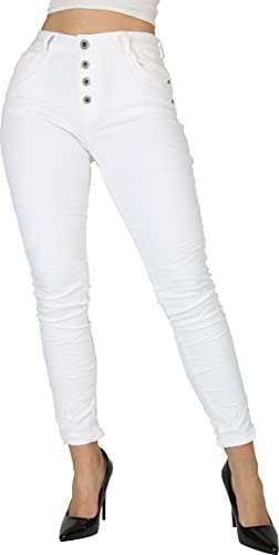 Giralin Damen Jeans Bequeme Regular Waist Damenhose Skinny Fit Freizeithose High Stretch 5-Pocket-Style Hose 200750 Weiß Groß 44 von Giralin