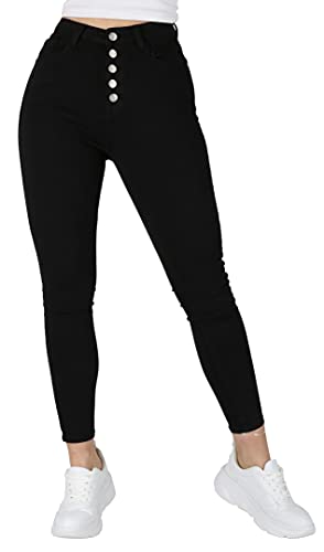 Giralin Damen Jeans Casual High Waist Freizeithose 5-Pocket-Style High Stretch Hose 200499 Schwarz 36 Giralin Damen Jeans Casual High Waist Freizeithose 5-Pocket-Style High Stretch Hose 200499 Schwarz 36 von Giralin