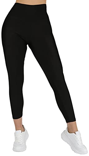 Giralin Damen Leggings Bequeme High Stretch Freizeithose Figurbetonte Damenhose Skinny Fit Sporthose Yoga Hose 200595 Schwarz OneSize von Giralin