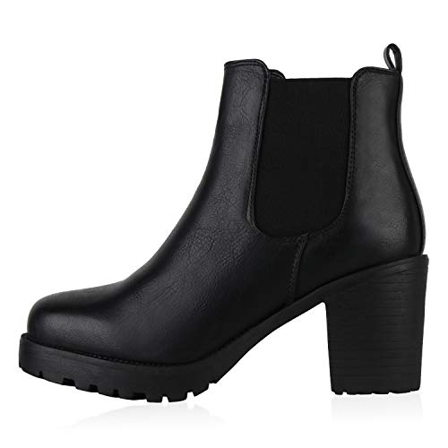 Giralin Damen Schnürstiefeletten Leicht Gefütterte Plateau Stiefeletten Zierperlen Schuhe Boots Nieten Schnürboots 179125 Schwarz Total 38 von Giralin