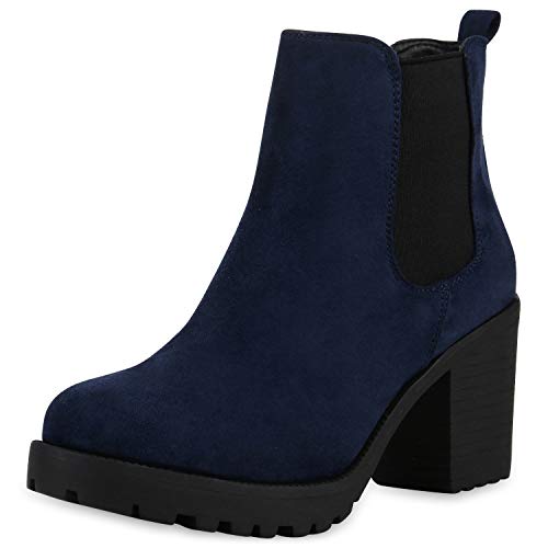 Giralin Damen Schnürstiefeletten Leicht Gefütterte Plateau Stiefeletten Zierperlen Schuhe Schnallen Boots Schnürboots 179123 Dunkelblau 39 von Giralin