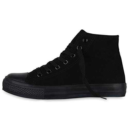 Giralin Damen Sneakers High Top Sportschuhe Schnürer Streetstyle 114462 Schwarz Nero 38 von Giralin