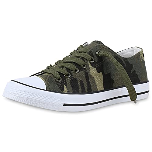 Giralin Damen Sneakers Sportschuhe Schnürer Schuhe 134045 Camouflage 36 von Giralin