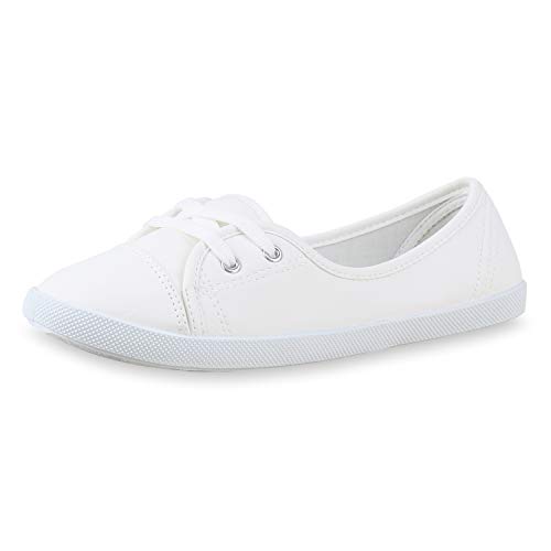 Giralin Sportliche Damen Ballerinas Bequeme Flats Basic 179839 Weiss Total 40 von Giralin