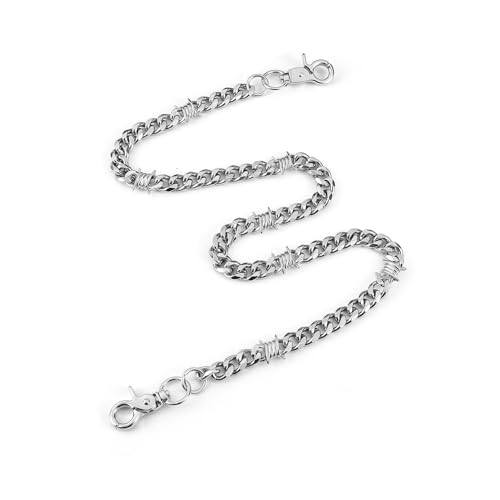 Biker-Geldbörsenkette, robuster Punk-Schlüsselanhänger für Jeans, Gürtel, Tasche, Männer und Frauen, Geschenke für Männer und Frauen, silber, Einheitsgröße von Girinme