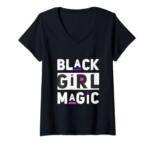 Damen Black Girl Magic Damen Fashion Graphic Premium T-Shirt T-Shirt mit V-Ausschnitt Damen Black Girl Magic Damen Fashion Graphic Premium T-Shirt T-Shirt mit V-Ausschnitt von Girl Magic T-Shirt