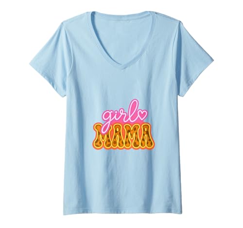 Damen Lustiger Spruch Momma of Girls T-Shirt mit V-Ausschnitt Damen Lustiger Spruch Momma of Girls T-Shirt mit V-Ausschnitt von Girl Mom Designs