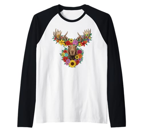 Floral Moose The Flowers Girl Love Elch Raglan Floral Moose The Flowers Girl Love Elch Raglan von Girl Moose Flowers - Love Moose Women