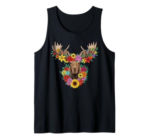 Floral Moose The Flowers Girl Love Elch Tank Top Floral Moose The Flowers Girl Love Elch Tank Top von Girl Moose Flowers - Love Moose Women