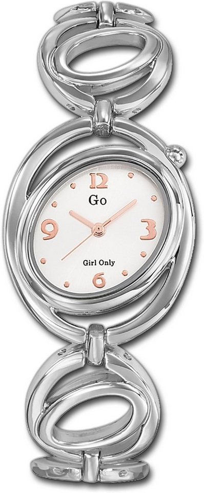 Girl Only Quarzuhr Girl Only Edelstahl Damen Uhr 694818, Damenuhr mit Edelstahlarmband, ovales Gehäuse, klein (ca. 30mm), Fashi von Girl Only