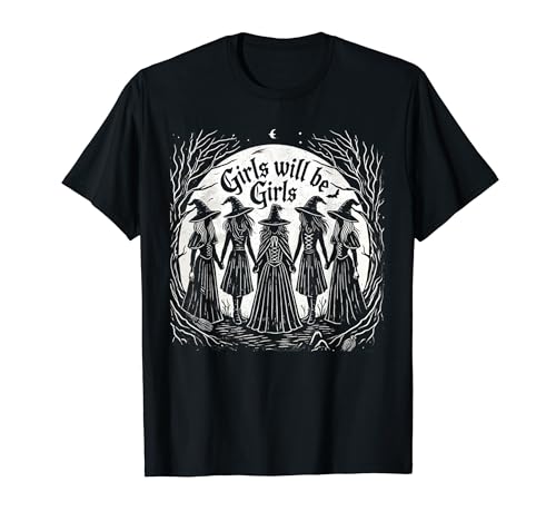 Das Mädchen wird ein Mädchen sein, lustige Hexe, Distressed Witchy Vibes T-Shirt von Girl Will Be Girl Witch Apparel