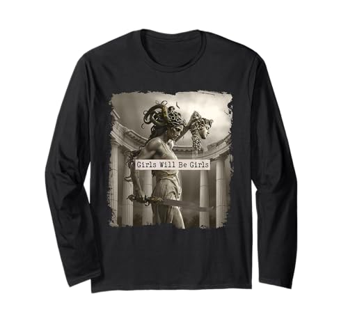 Girl Will Be Mädchenhemden Medusa Feminist Damen Langarmshirt Girl Will Be Mädchenhemden Medusa Feminist Damen Langarmshirt von Girl Will Be Girls Shirts Family Decorations