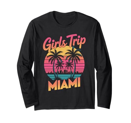 Girl's Trip Miami Besties für Damen South Beach Florida Vacay Langarmshirt Girl's Trip Miami Besties für Damen South Beach Florida Vacay Langarmshirt von Girl's Vacation Matching Group