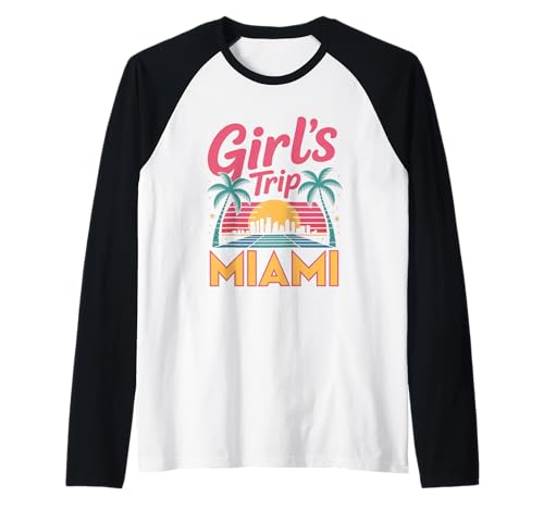 Girl's Trip Miami Besties für Damen South Beach Florida Vacay Raglan Girl's Trip Miami Besties für Damen South Beach Florida Vacay Raglan von Girl's Vacation Matching Group