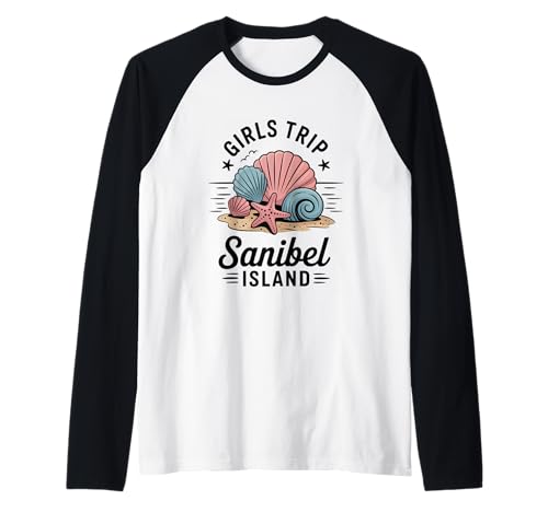 Mädchenreise Sanibel Island Girls Travel Crew Florida Besties Raglan von Girl's Vacation Matching Group