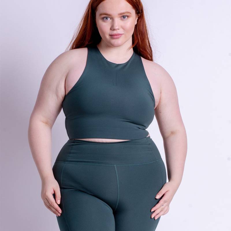 Girlfriend Collective Dylan Crop Oberteil, Grün, Größe: M, Damen von Girlfriend Collective