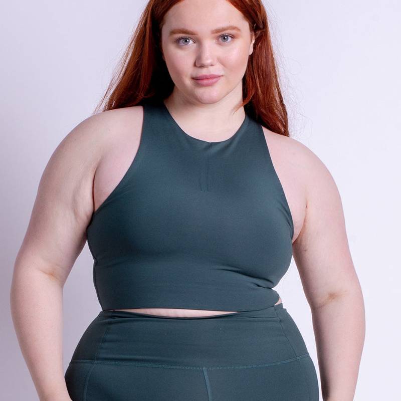 Girlfriend Collective Dylan Crop Oberteil, Grün, Größe: XS, Damen von Girlfriend Collective