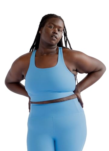 Girlfriend Collective Paloma Racerback Sport BH Damen BLau I Comfy BH Damen ohne Bügel in verschiedenen Größen und Farben I Sport BH Damen Starker Halt für jedes Alter von Girlfriend Collective