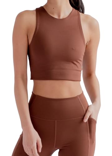Girlfriend Collective Topanga Sport BH Damen mit Cross Back I Comfy BH Damen ohne Bügel in verschiedenen Größen und Farben I Sport BH Damen Starker Halt für jedes Alter von Girlfriend Collective