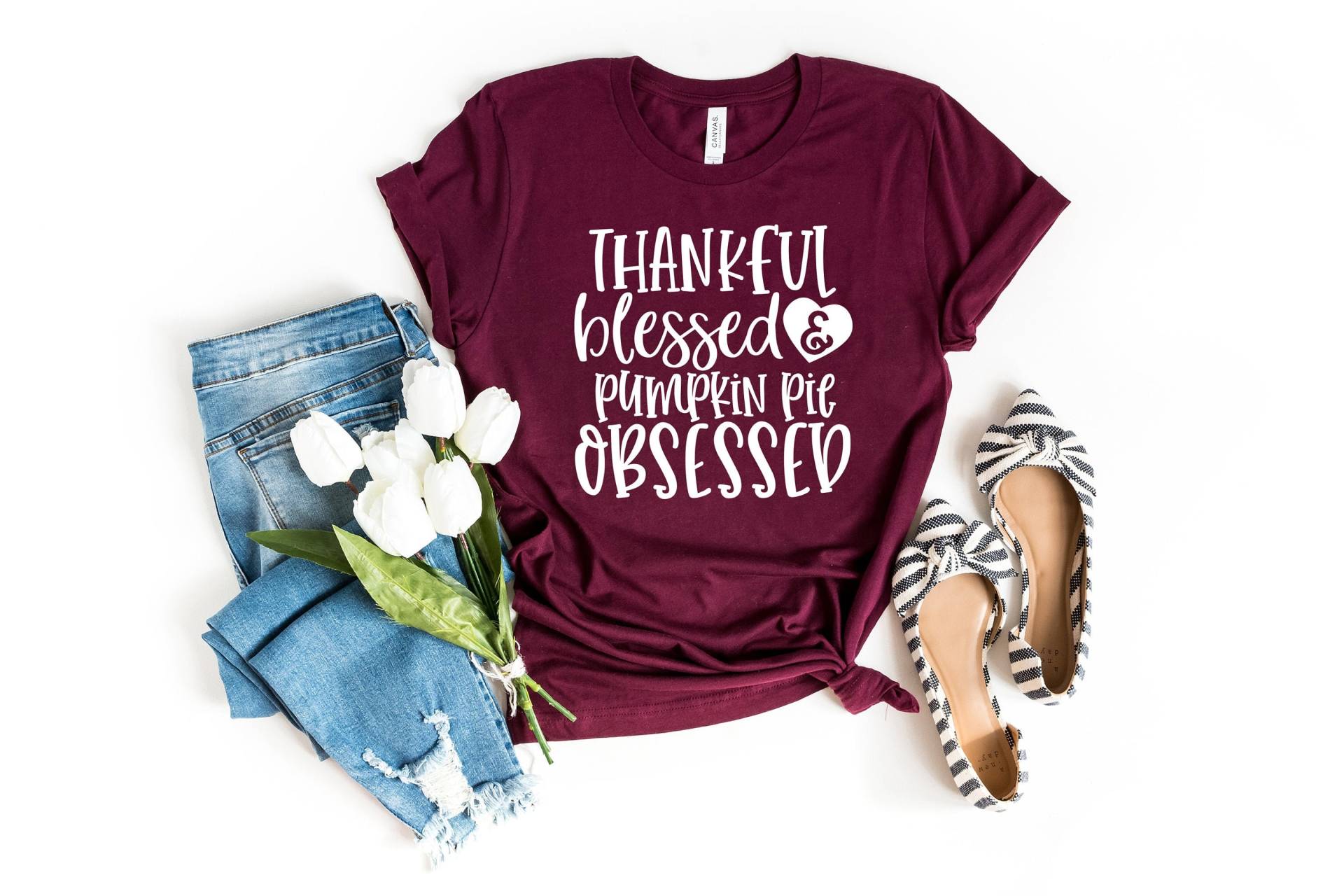 Dankbar Gesegnet & Kürbiskuchen Besessen Shirt, Kürbis Gewürz, Herbst Tees, Shirts Für Frauen von GirliesGalore
