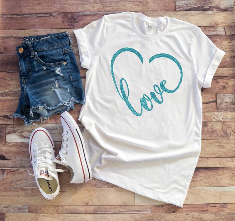 Liebe Herz Shirt, Damen Frauen T-Shirt, Erwachsene Tees, Teen Girl Shirt von GirliesGalore