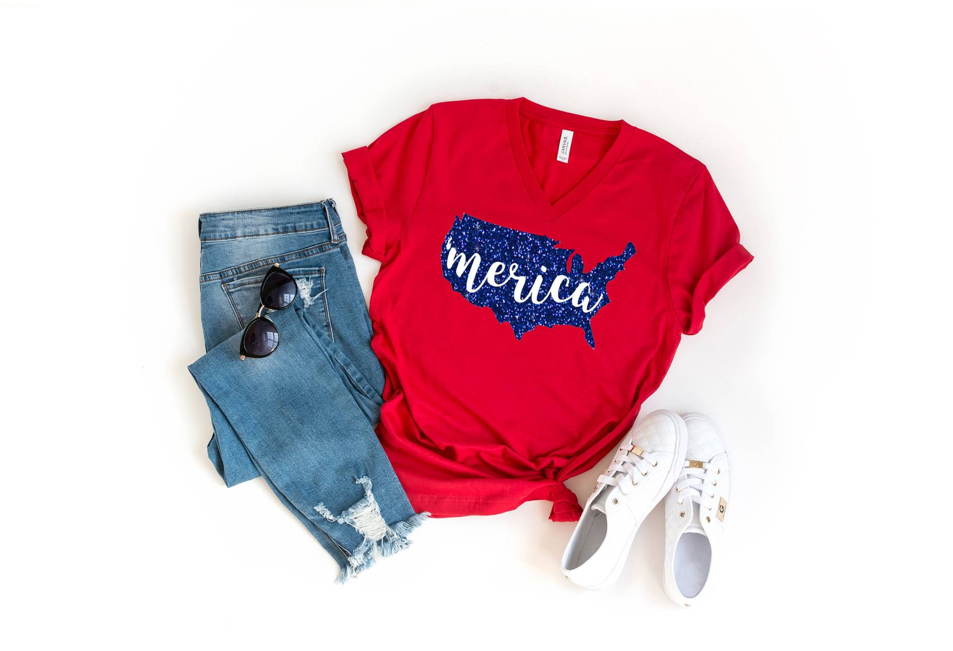 Merica Shirt, 4. Juli Juli, Staaten Brille Unisex Frauen von GirliesGalore