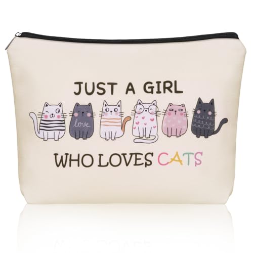 Girlly Make-up-Tasche mit Tiermotiv: Perfekte Kosmetiktasche für Töchter, Schwestern, Freunde, Teenager-Mädchen und Frauen. Ideales Geschenk für Reisen, Geburtstage und Weihnachten., Cremeweiß, von Girlly