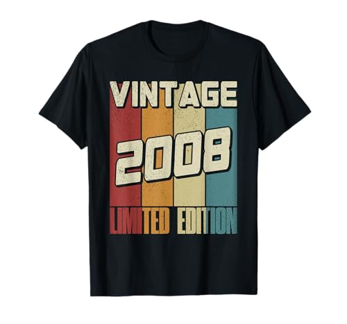 Vintage 2008, limitierte Auflage, Retro-Design, 17 Jahre, für Jungen, 17. Geburtstag T-Shirt Vintage 2008, limitierte Auflage, Retro-Design, 17 Jahre, für Jungen, 17. Geburtstag T-Shirt von Girls 17th Birthday Boys 17th Birthday Girls 17
