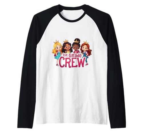 Mädchen 1. Klasse Crew Prinzessin Erstklässler Zurück zur Schule Raglan Mädchen 1. Klasse Crew Prinzessin Erstklässler Zurück zur Schule Raglan von Girls 1st Grade Crew Princess First Grader Merch