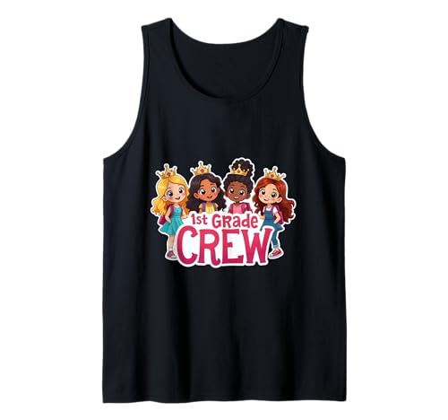 Mädchen 1. Klasse Crew Prinzessin Erstklässler Zurück zur Schule Tank Top Mädchen 1. Klasse Crew Prinzessin Erstklässler Zurück zur Schule Tank Top von Girls 1st Grade Crew Princess First Grader Merch