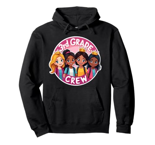 Mädchen 3. Klasse Crew Princess Third Grader Back To School Pullover Hoodie Mädchen 3. Klasse Crew Princess Third Grader Back To School Pullover Hoodie von Girls 3rd Grade Crew Princess Third Grader Merch