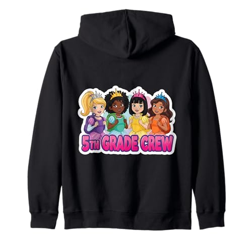 Mädchen 5. Klasse Crew Prinzessin Fünfte Klasse Back To School Kapuzenjacke von Girls 5th Grade Crew Princess Fifth Grader Merch