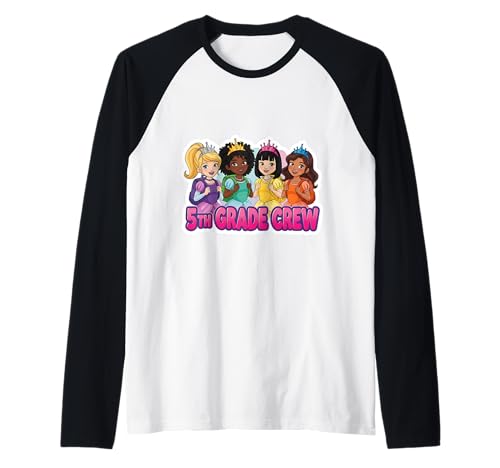 Mädchen 5. Klasse Crew Prinzessin Fünfte Klasse Back To School Raglan von Girls 5th Grade Crew Princess Fifth Grader Merch